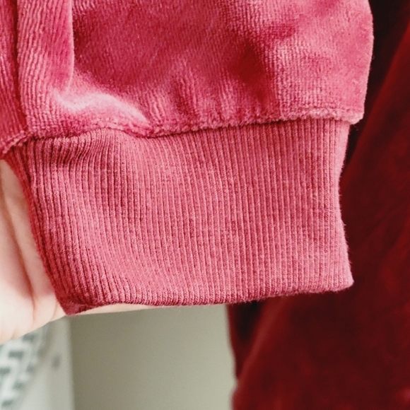 Knox Rose Rust Velvet Long sleeve sweatshirt Size XS - Picture 2 of 7